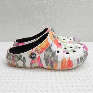 Unisex Crocs Classic Tie Dye Lined Clogs Size 5 Men's Size 7 Women's